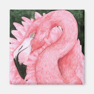 Aimant Danseur de fan - Flamant rose
