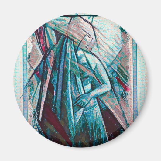 Aimant Danseur de ventre Art Déco Cubiste (Devant)