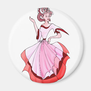 Aimant Danseur rose de fantaisie