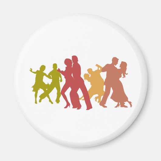 Aimant Danseurs colorés de Tango (Devant)