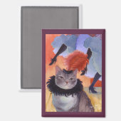Aimant Danseuse de Cabaret Can-Can Chat (Recto/Verso)