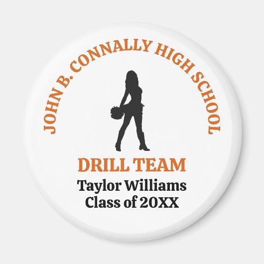 Aimant Danseuse de l'équipe de drill de l'école secondair (Devant)