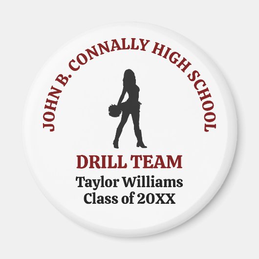 Aimant Danseuse de l'équipe de drill de l'école secondair (Devant)