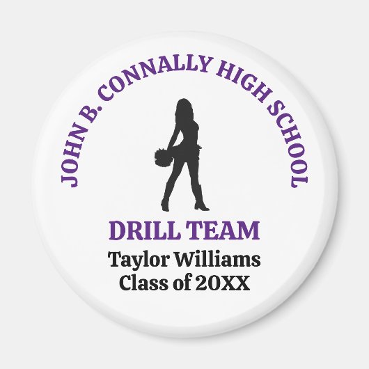 Aimant Danseuse de l'équipe de drill de l'école secondair (Devant)
