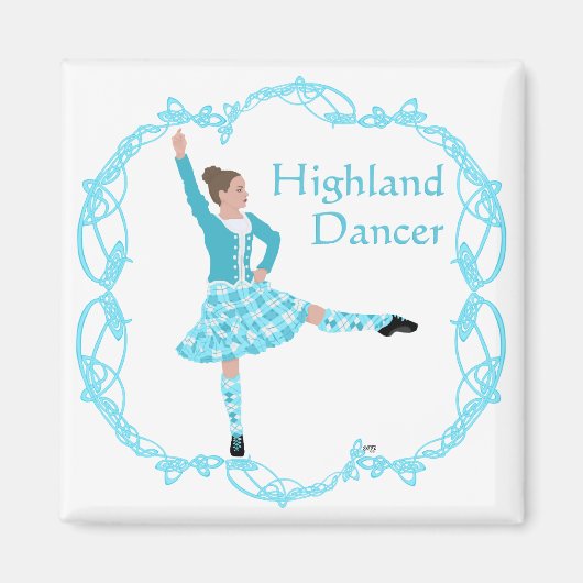 Aimant Danseuse des Highlands Écossais Entrelacs Celtique (Devant)