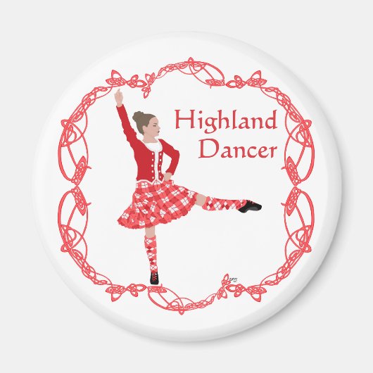 Aimant Danseuse des Highlands écossais Noeud celtique Rou (Devant)
