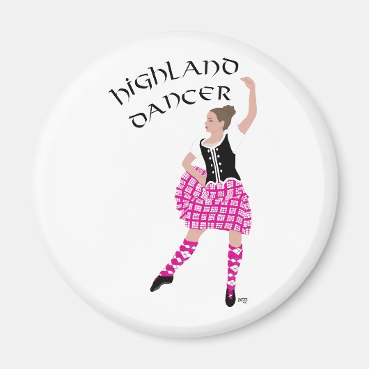 Aimant Danseuse des Highlands Rose (Devant)