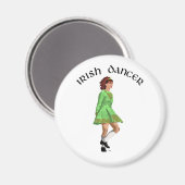 Aimant Danseuse Irlandaise en Robe Verte (Recto/Verso)