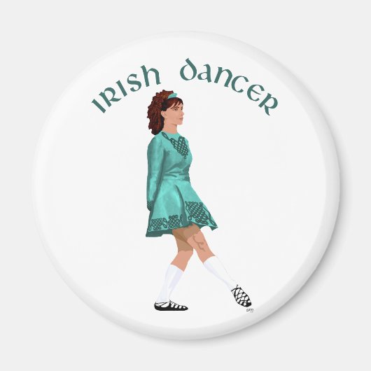 Aimant Danseuse Irlandaise - Turquoise (Devant)