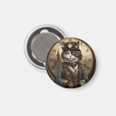 Aimant Dapper Steampunk Calico Cat (Recto/Verso)