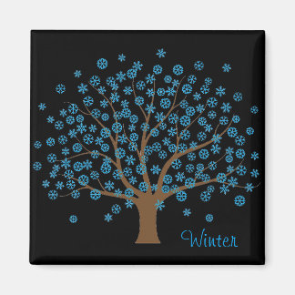 Aimant d'arbre de flocon de neige d'hiver