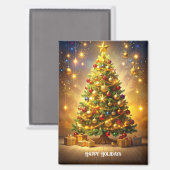 Aimant d'arbre de Noël décoré (Recto/Verso)