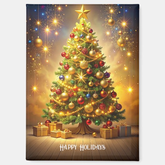 Aimant d'arbre de Noël décoré (Recto)