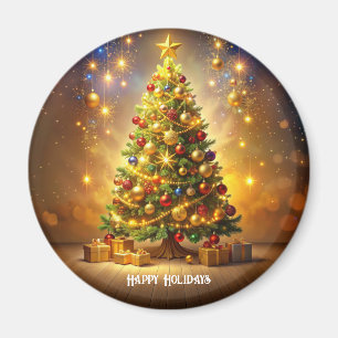 Aimant d'arbre de Noël décoré