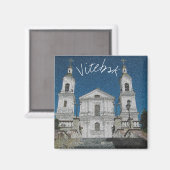 Aimant d'architecture stylisée de Vitebsk Biélorus (Recto/Verso)