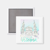 Aimant d'architecture stylisée de Vitebsk Biélorus (Recto/Verso)