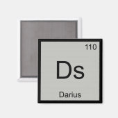 Aimant Darius Nom Chimie Élément Tableau Périodique (Recto/Verso)