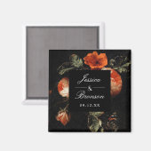 Aimant Dark Romantic Floral Rose Master Mariage néerlanda (Recto/Verso)