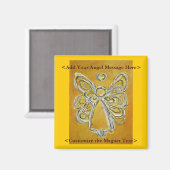 Aimant d'art d'ange jaune avec message Customisé (Recto/Verso)