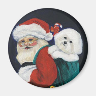 Aimant d'art de chien de "Bichon Frise et de Père