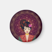 Aimant d'art de femme mandala (Devant)