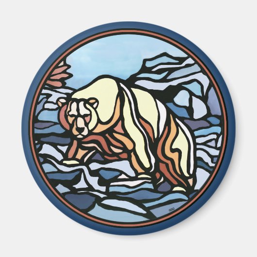 Aimant d'art de l'ours tribal Aimant d'art de la f (Devant)