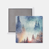 Aimant d'art d'hiver à l'aquarelle (Recto/Verso)