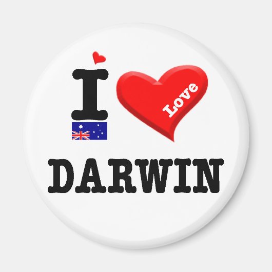 Aimant DARWIN - I Love (Devant)
