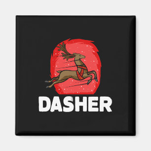 Aimant Dasher Costume Lazy Reindeer Père Noël de Noël