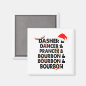 Aimant Dasher Dancer Prancer & Bourbon Noël Holi (Recto/Verso)