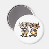 Aimant Dashing Dachshunds Appelés (Recto/Verso)