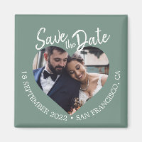 Date à Sauvegarder Écriture Moderne Photo Vert Pou