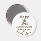 AIMANT DATE ANNIVERSAIRE DU FAYES EN OR (Recto/Verso)