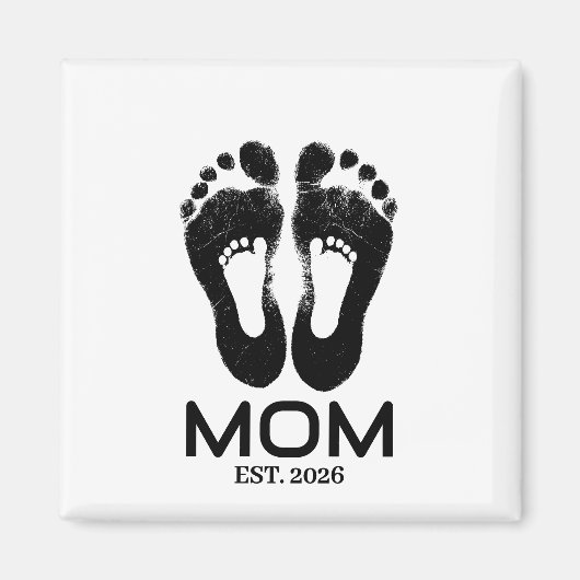 Aimant Date d'arrivée de Bébé pour Nouvelle Maman Emprein (Devant)