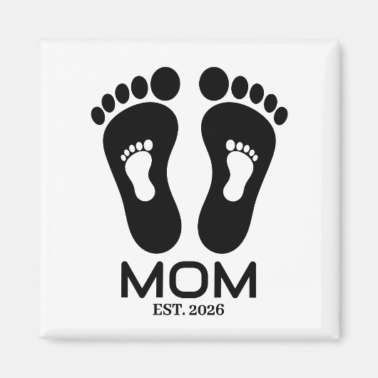 Aimant Date d'arrivée de Bébé pour Nouvelle Maman Emprein (Devant)
