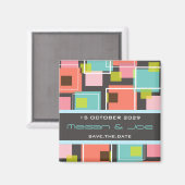 Aimant Date moderne de date d'économies de rétros cubes (Recto/Verso)