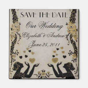 Aimant Date Nouveau de jeune mariée de mariage de ~ de