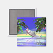 Aimant Dauphin de Noël tropical (Recto/Verso)