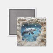 Aimant Dauphin sous-marin 3D (Recto/Verso)