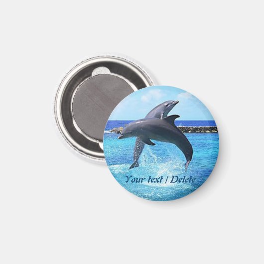 Aimant Dauphins dansant dans l'océan (Recto/Verso)