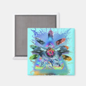 Aimant dauphins lites sensibles au cristal (Recto/Verso)