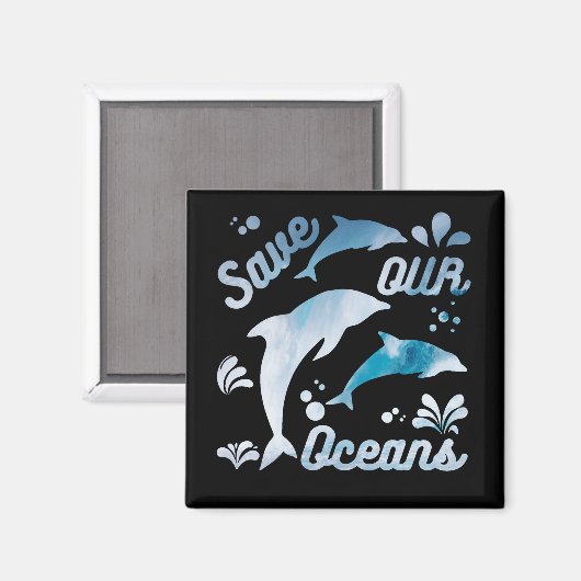 Aimant Dauphins / Sauvez nos océans (Recto/Verso)