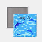 Aimant Dauphins & Soleil Personnalisez Ajouter votre nom  (Recto/Verso)