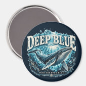 Aimant d'aventure de baleine bleu profond océan (Recto/Verso)