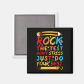 Aimant Day Rock Le Test Funky Enseignant Test Ex (Recto/Verso)