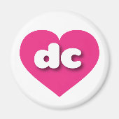 Aimant dc coeur rose chaud - J'aime dc (Devant)