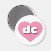 Aimant dc coeur rose - J'aime dc (Recto/Verso)