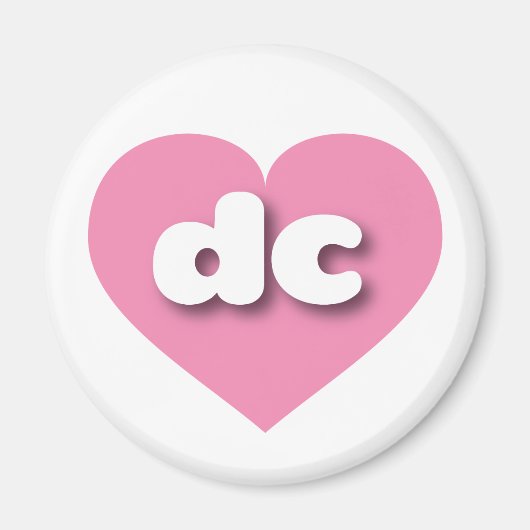Aimant dc coeur rose - J'aime dc (Devant)