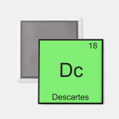 Aimant Dc - Descartes Élément Chimique Drôle Symbole Tee (Recto/Verso)