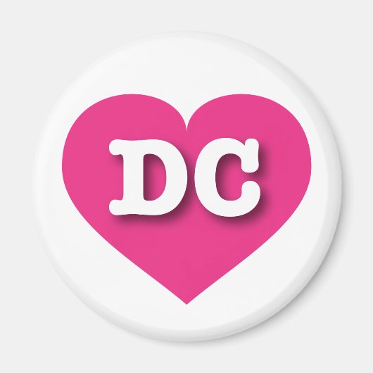 Aimant DC Hot Pink Heart - J'aime DC (Devant)